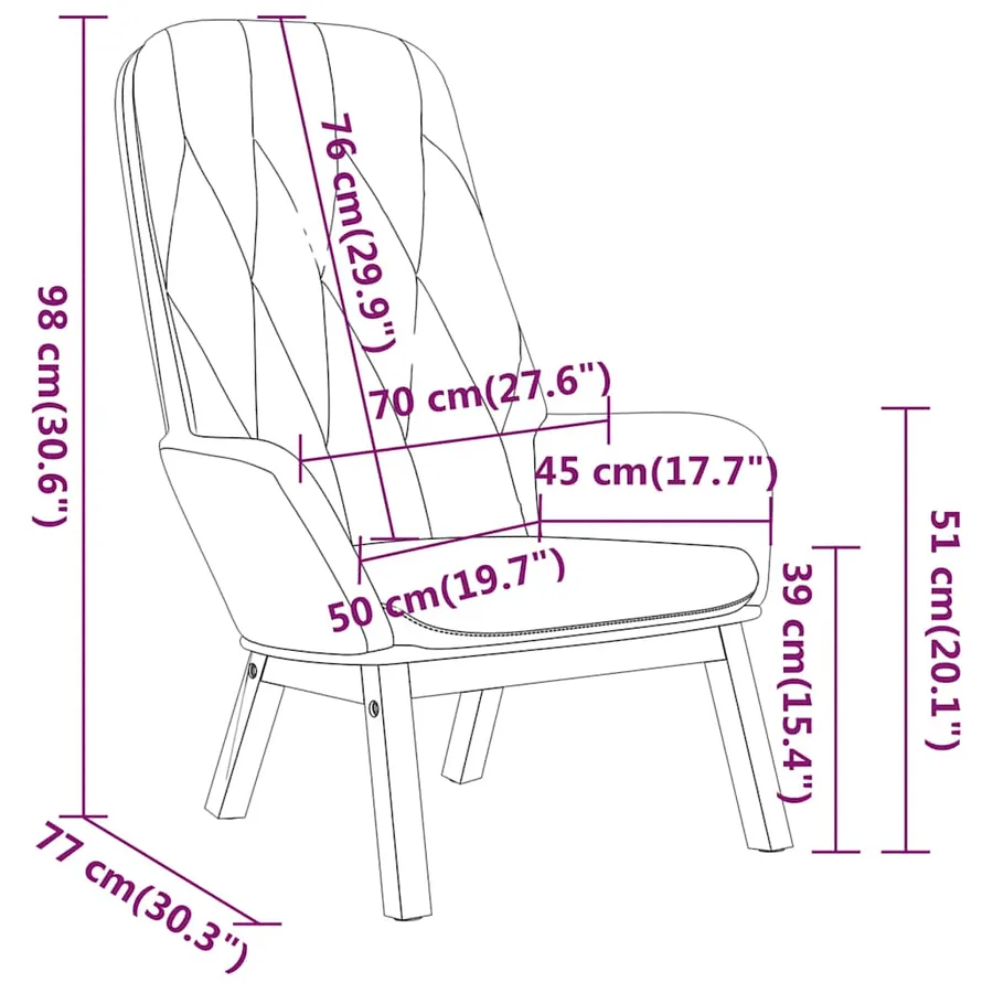 Chaise de relaxation Gris clair Velours - 8