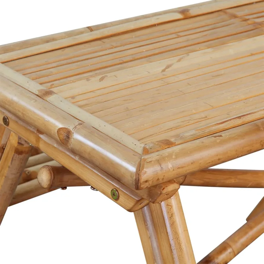 Table de pique-nique 115x115x81 cm Bambou - 3