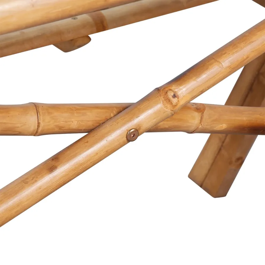 Table de pique-nique 115x115x81 cm Bambou - 5