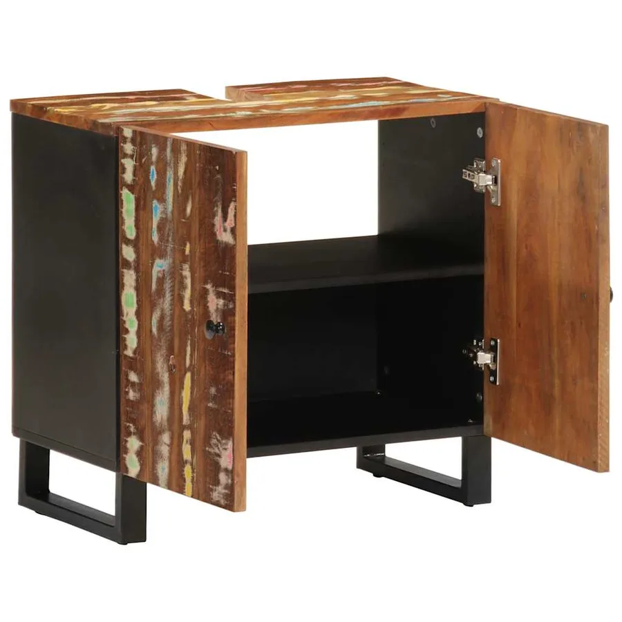 Meuble d'évier 62x33x58 cm bois de récupération et d'ingénierie - 3