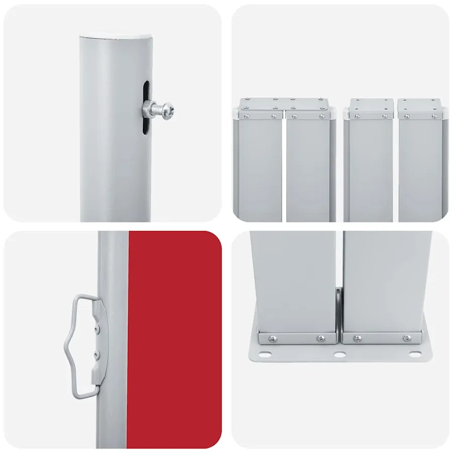Auvent latéral rétractable de patio 170x1200 cm Rouge - 12