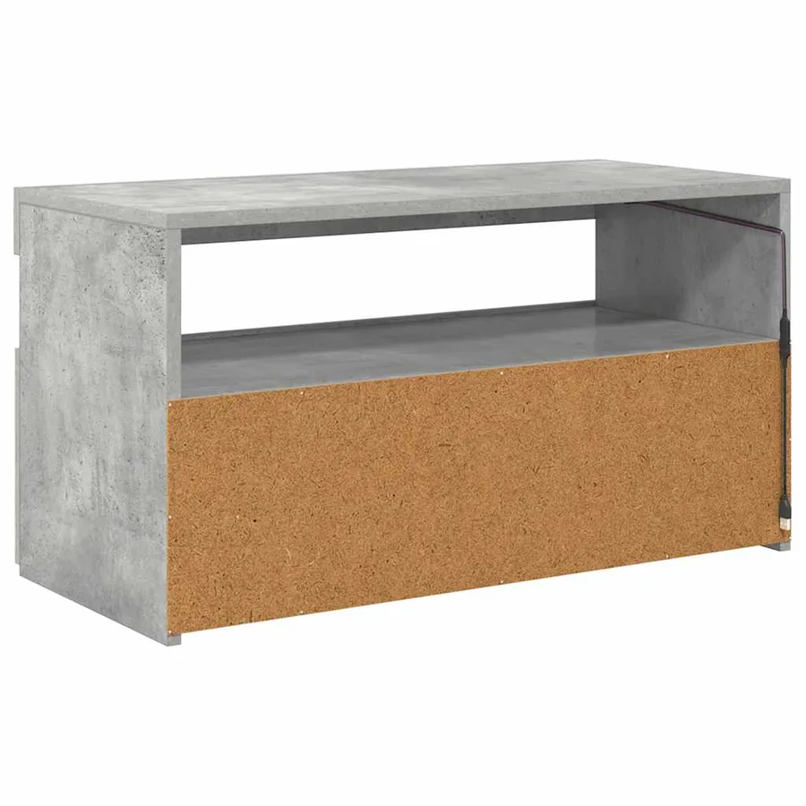 Meuble TV avec lumières LED Gris béton 75x35x40 cm - 9