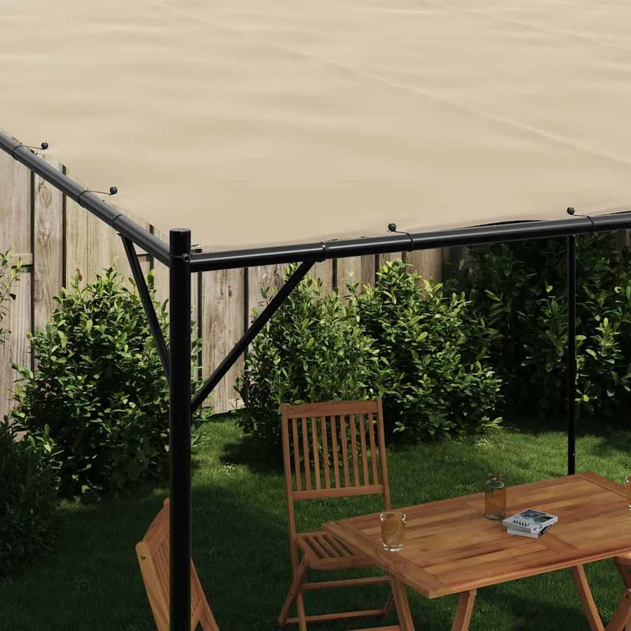 Belvédère beige 4x4 m 180 g/m² tissu et acier - 3
