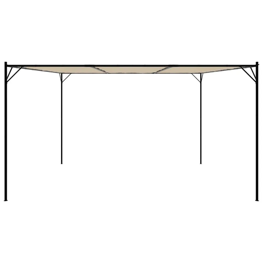Belvédère beige 4x4 m 180 g/m² tissu et acier - 4