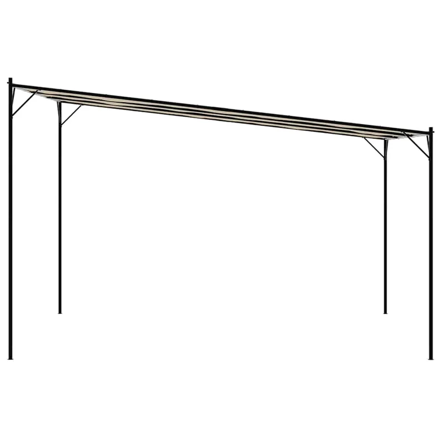 Belvédère beige 4x4 m 180 g/m² tissu et acier - 5