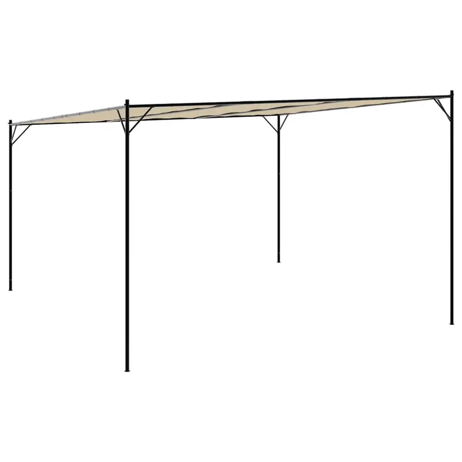 Belvédère beige 4x4 m 180 g/m² tissu et acier - 6