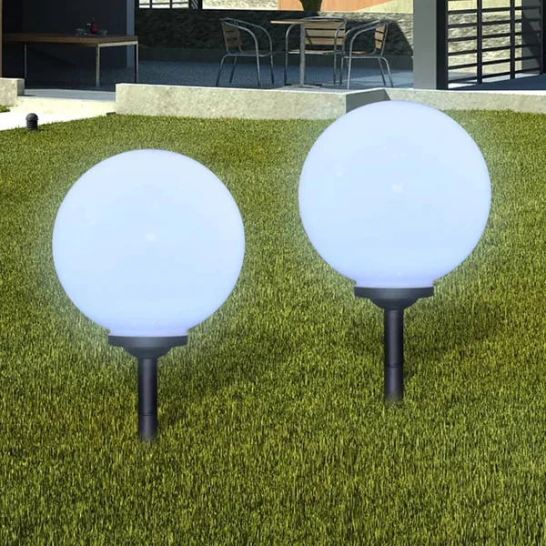 Lampes d'allée à LED 2 pcs 30 cm avec piquet de sol