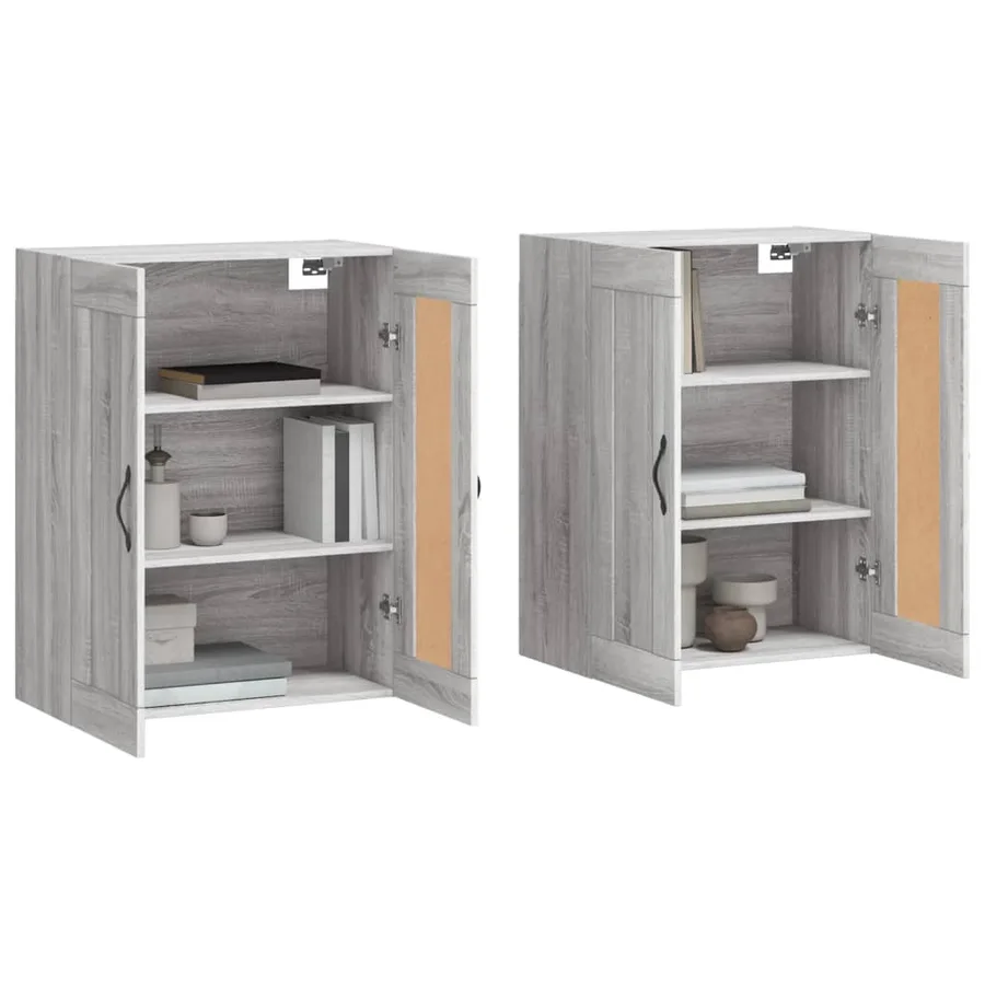 Armoires murales 2 pcs sonoma gris bois d'ingénierie - 3