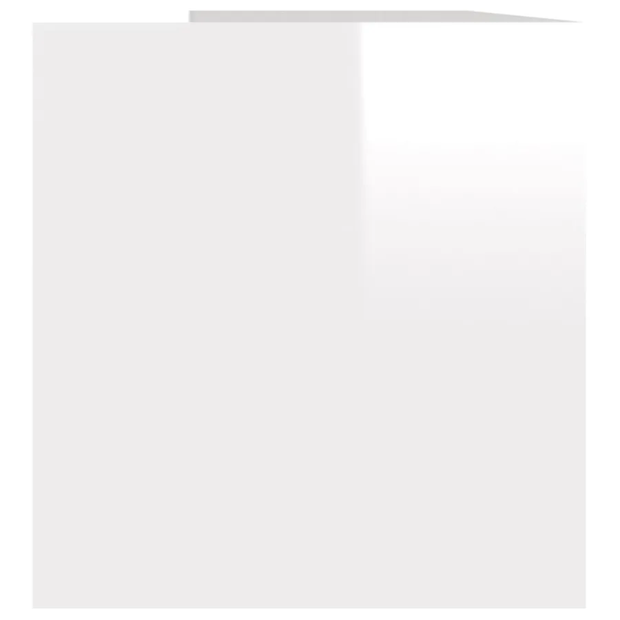 Boîte de rangement de vinyles Blanc brillant 71x34x36 cm - 4
