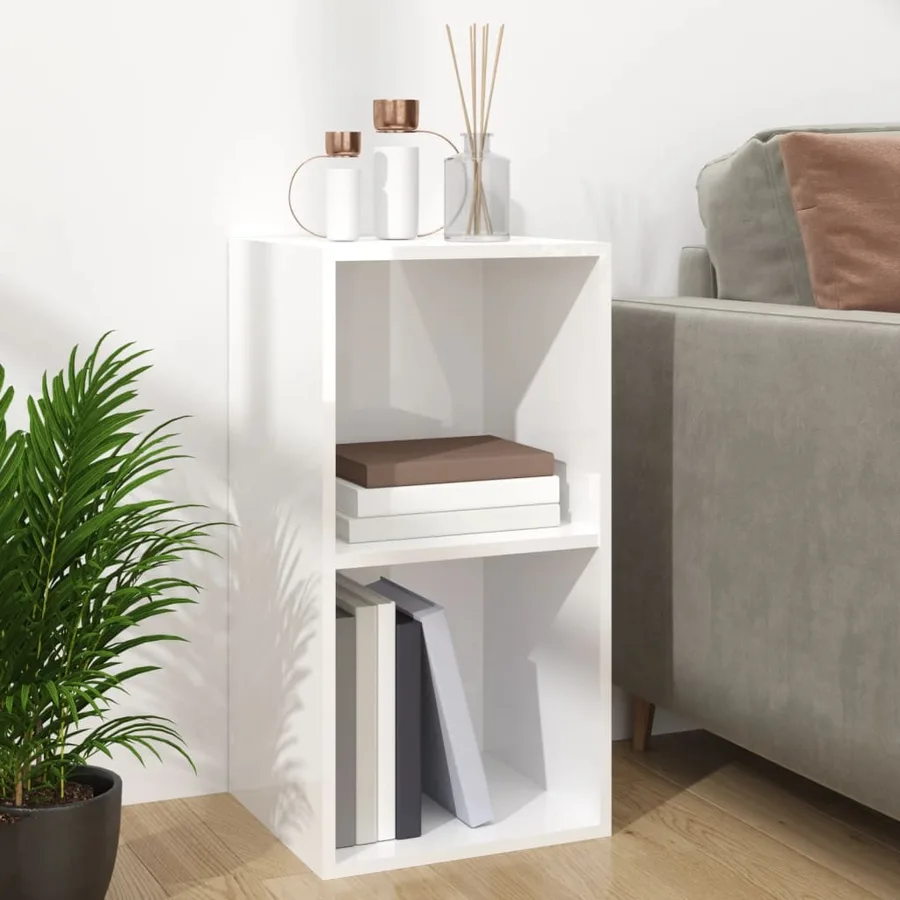 Boîte de rangement de vinyles Blanc brillant 71x34x36 cm - 8