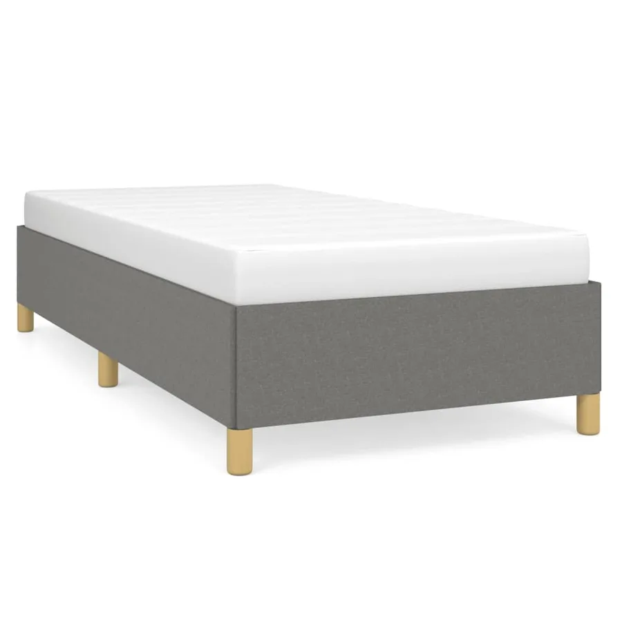 Cadre de lit sans matelas gris foncé 80x200 cm tissu - 2