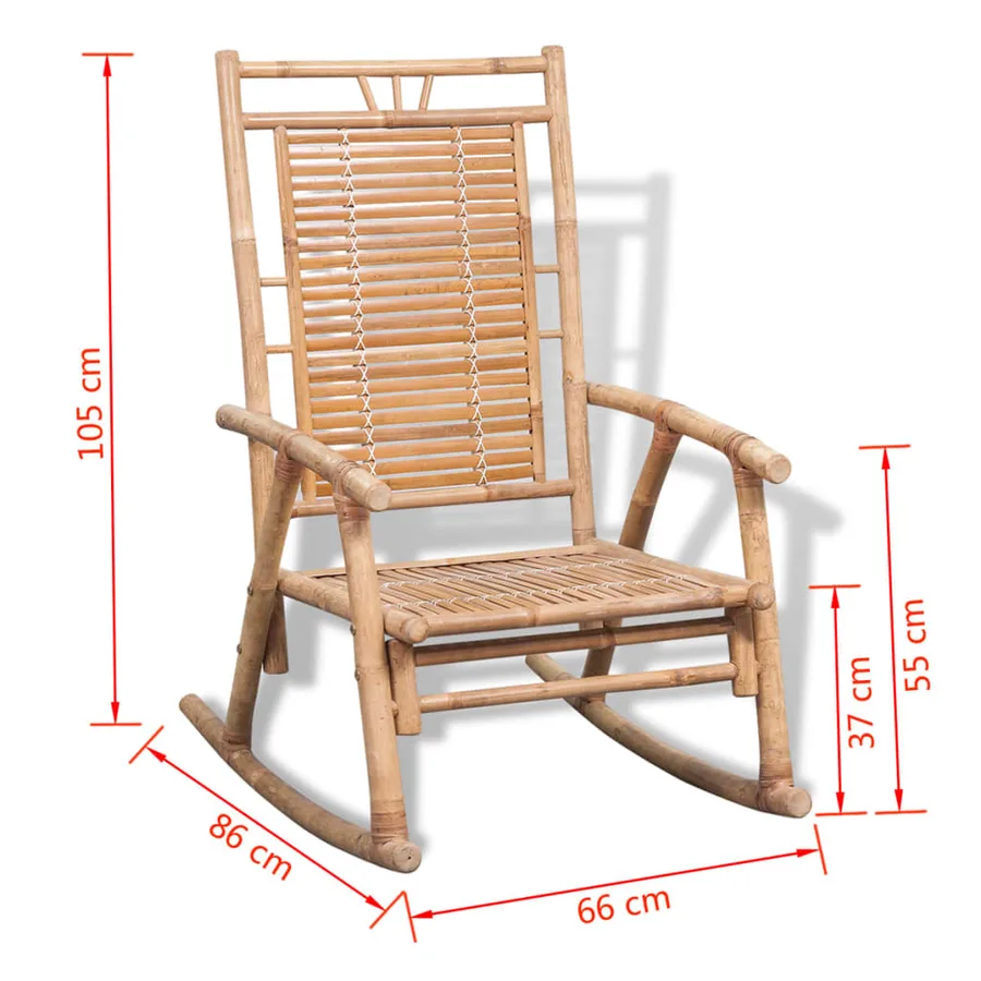 Chaise à bascule en bambou - 10