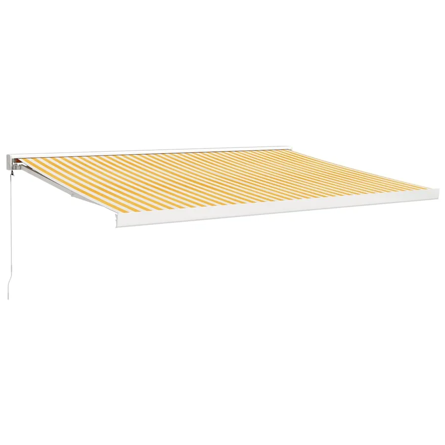 Auvent rétractable jaune et blanc 4x3 m tissu et aluminium - 2