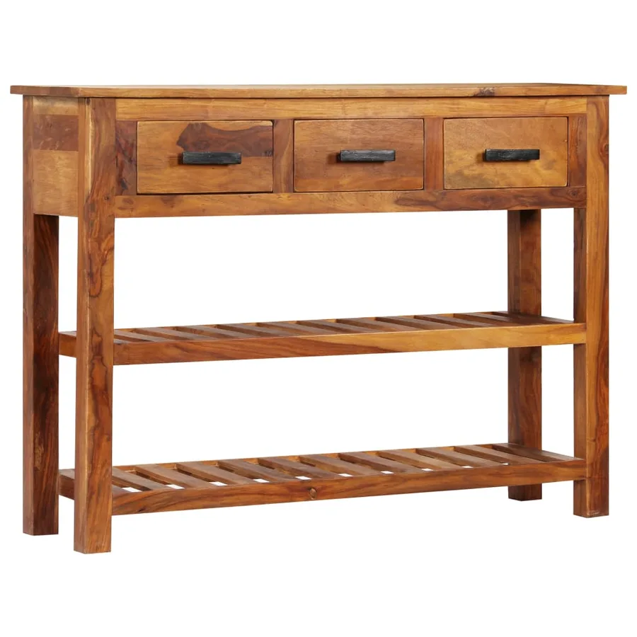 Buffet avec 3 tiroirs 110x30x80 cm Bois d'acacia massif - 11