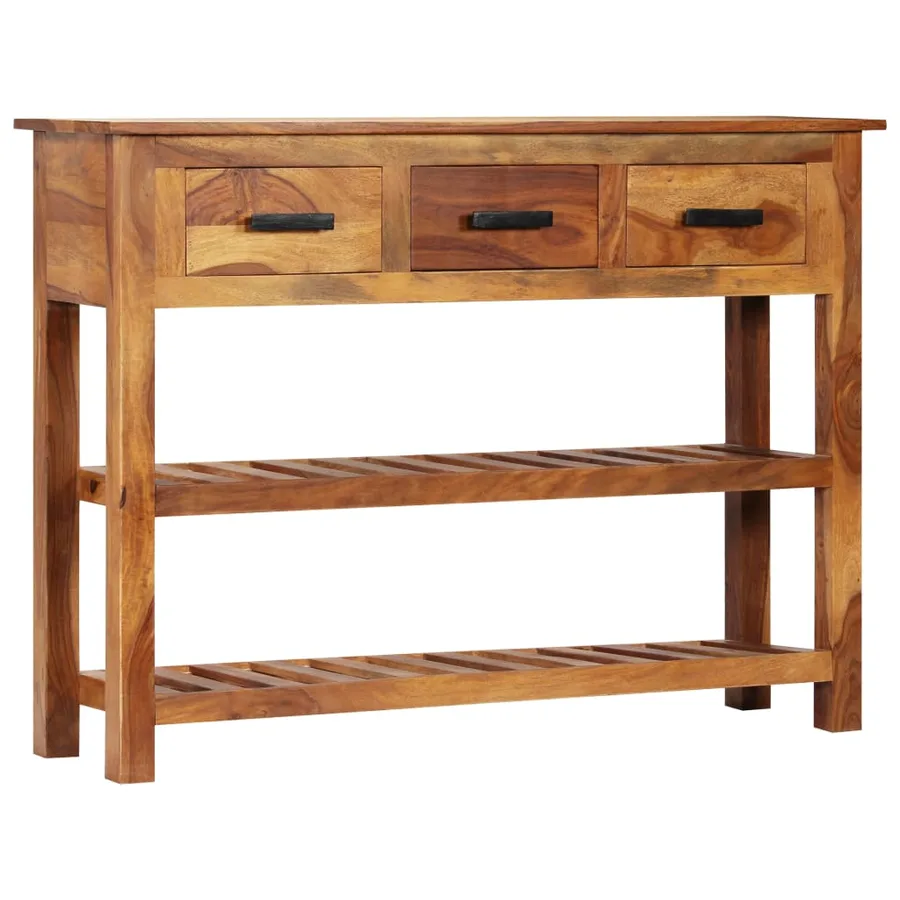 Buffet avec 3 tiroirs 110x30x80 cm Bois d'acacia massif - 12