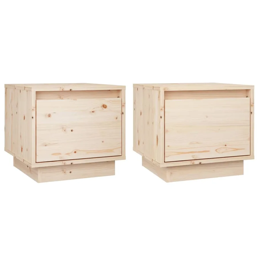 Tables de chevet 2 pcs 35x34x32 cm Bois de pin solide - 2