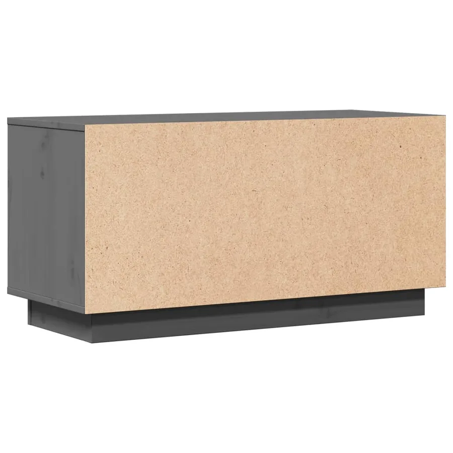 Meuble TV Gris 80x34x40 cm Bois de pin massif - 7