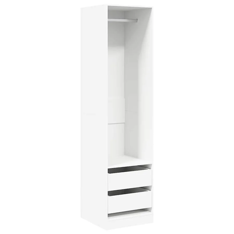 Garde-robe avec tiroirs Blanc 50x50x200 cm Bois d'ingénierie - 2
