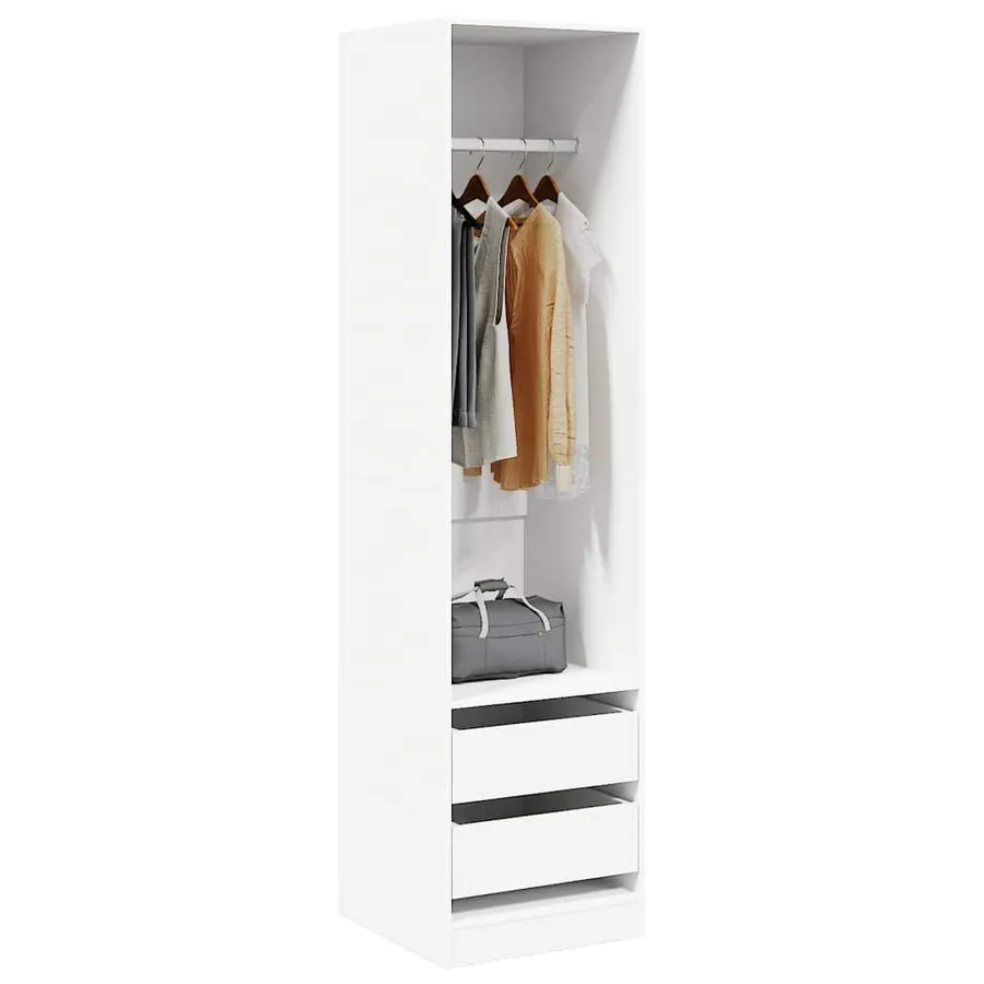 Garde-robe avec tiroirs Blanc 50x50x200 cm Bois d'ingénierie - 3