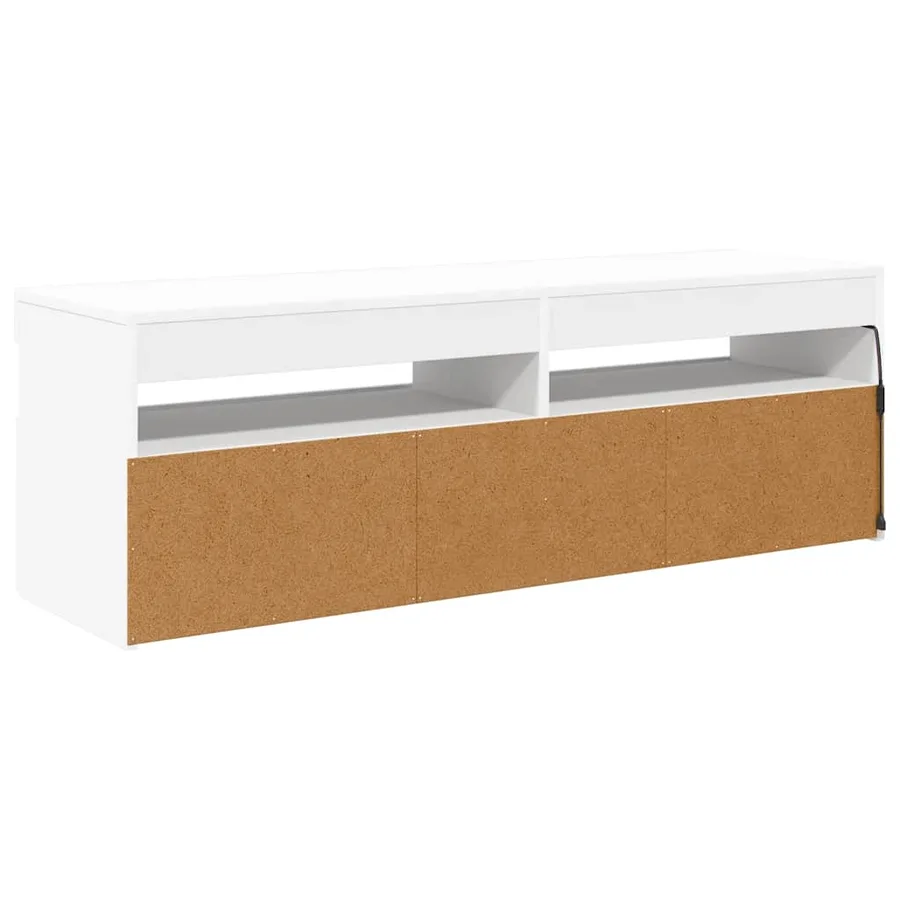 Meuble TV avec lumières LED blanc 120x35x40 cm - 12