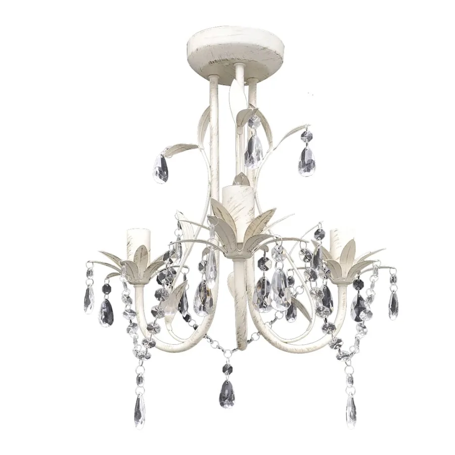 Lustres suspendus à cristaux 4 pcs Blanc élégant - 2