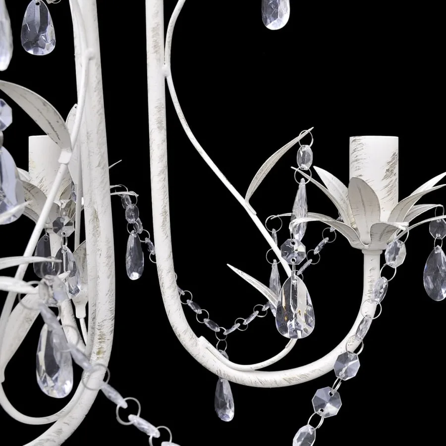 Lustres suspendus à cristaux 4 pcs Blanc élégant - 4