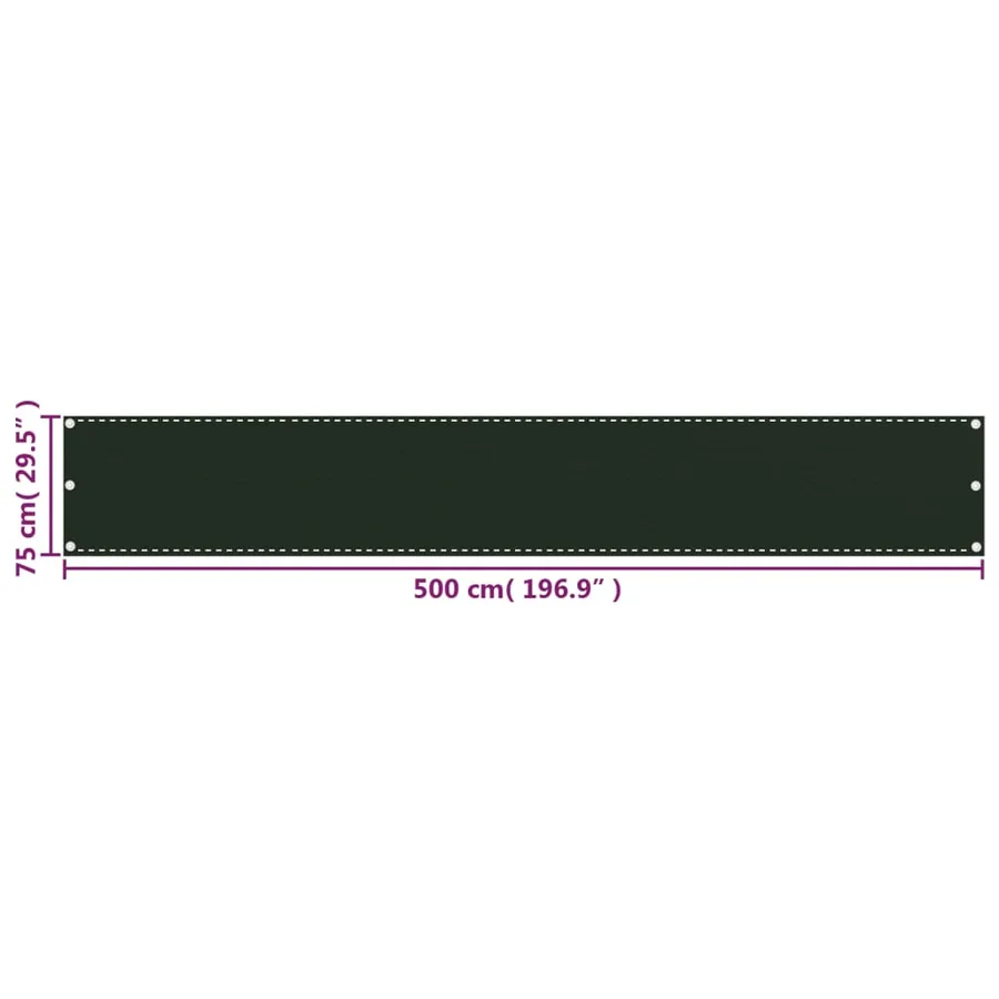 Écran de balcon Vert foncé 75x500 cm PEHD - 5