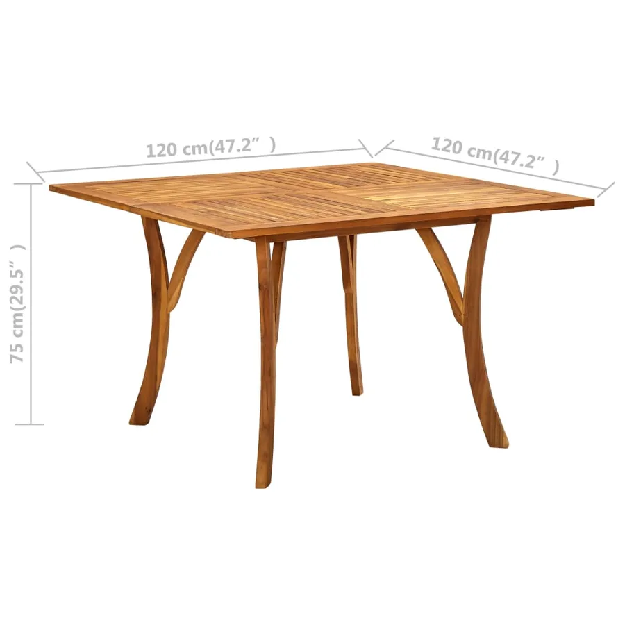 Table de jardin 120x120x75 cm Bois d'acacia massif - 5