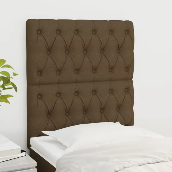 Tête de lit marron foncé 80x7x118/128 cm Tissu
