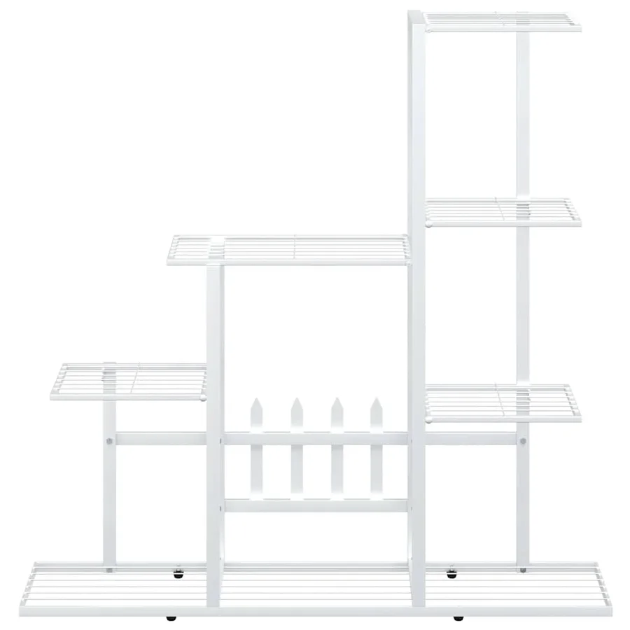 Support pour plantes 94,5x25x88 cm Blanc Métal - 5