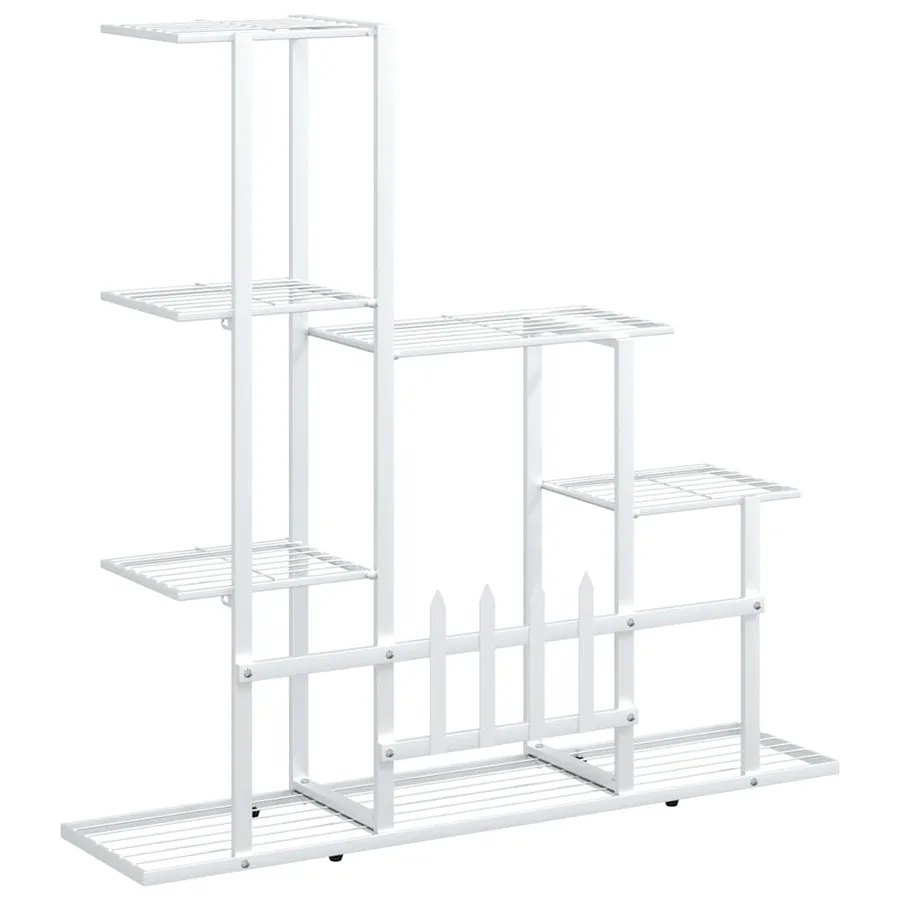 Support pour plantes 94,5x25x88 cm Blanc Métal - 7
