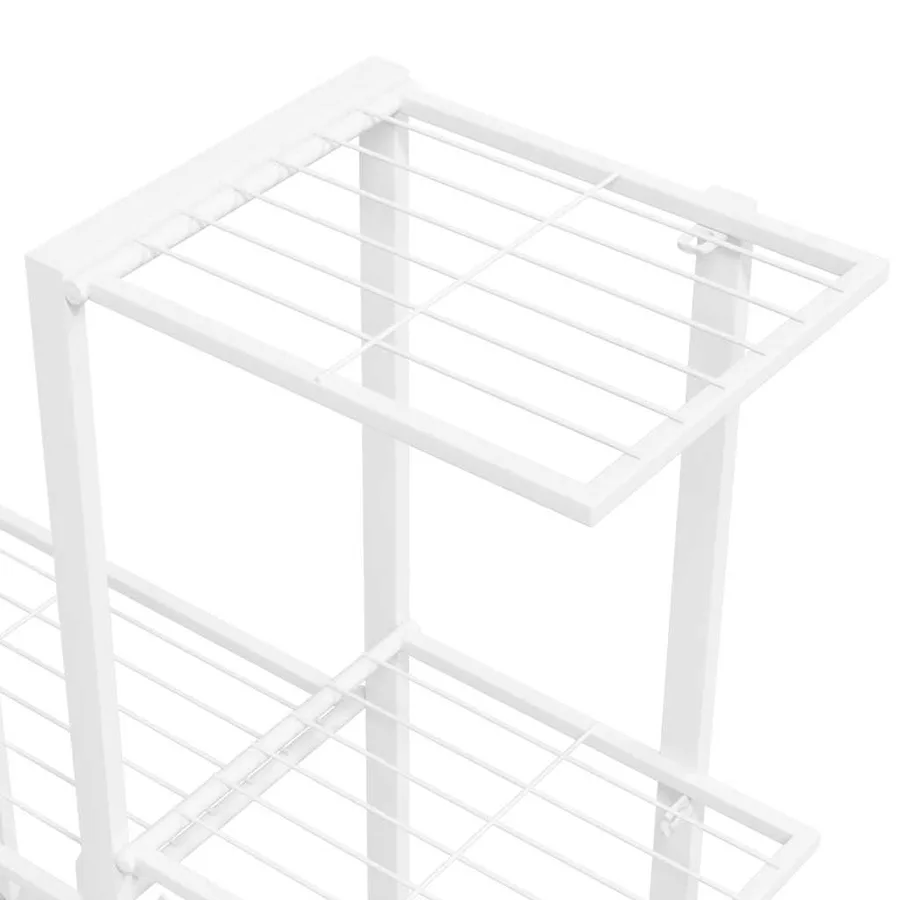 Support pour plantes 94,5x25x88 cm Blanc Métal - 8