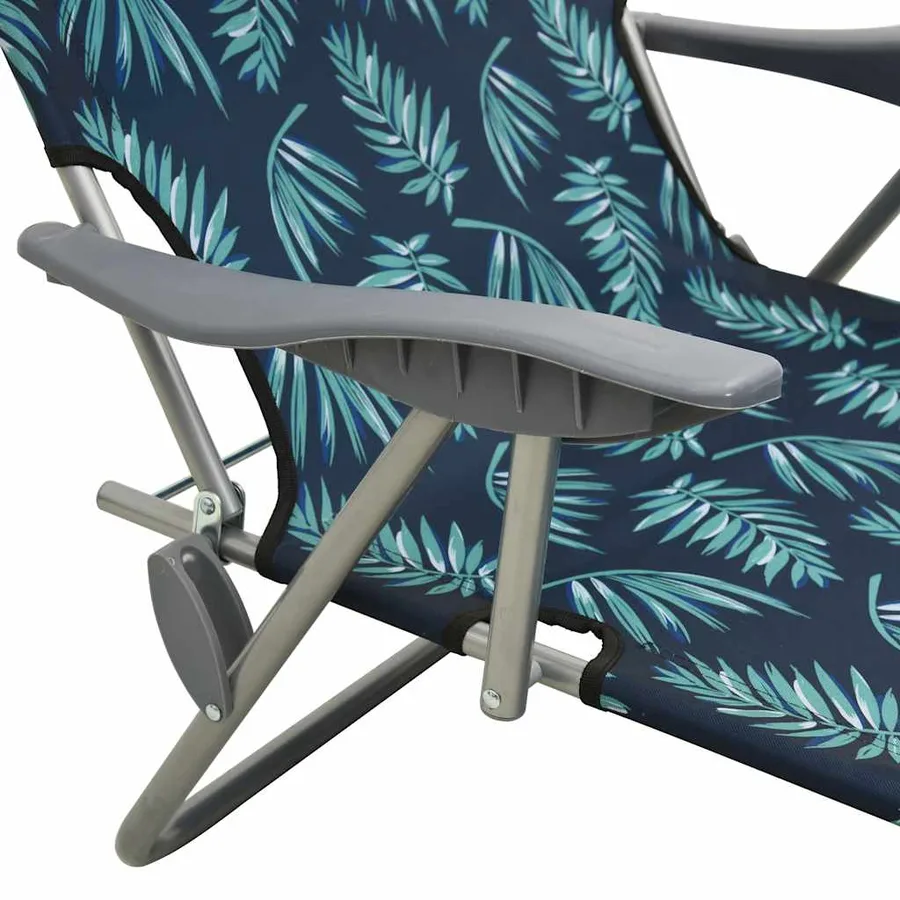 Chaise longue avec auvent acier motif de feuilles - 5