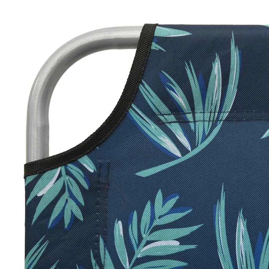 Chaise longue avec auvent acier motif de feuilles - 6