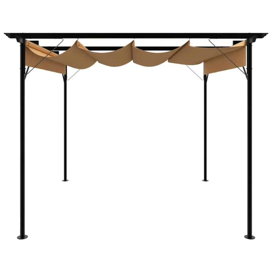 Pergola avec toit rétractable taupe 3x3 m acier 180 g/m² - 2