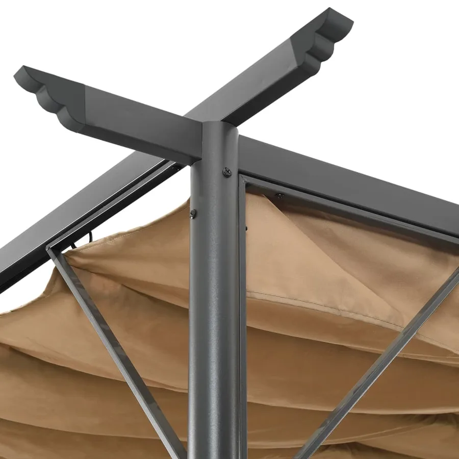 Pergola avec toit rétractable taupe 3x3 m acier 180 g/m² - 3