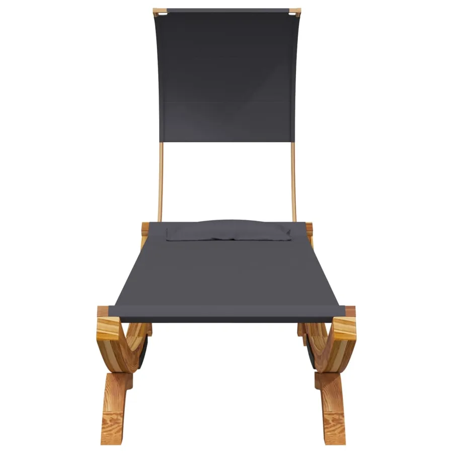 Lit repos et auvent 100x200x126 cm Bois courbé Anthracite - 3