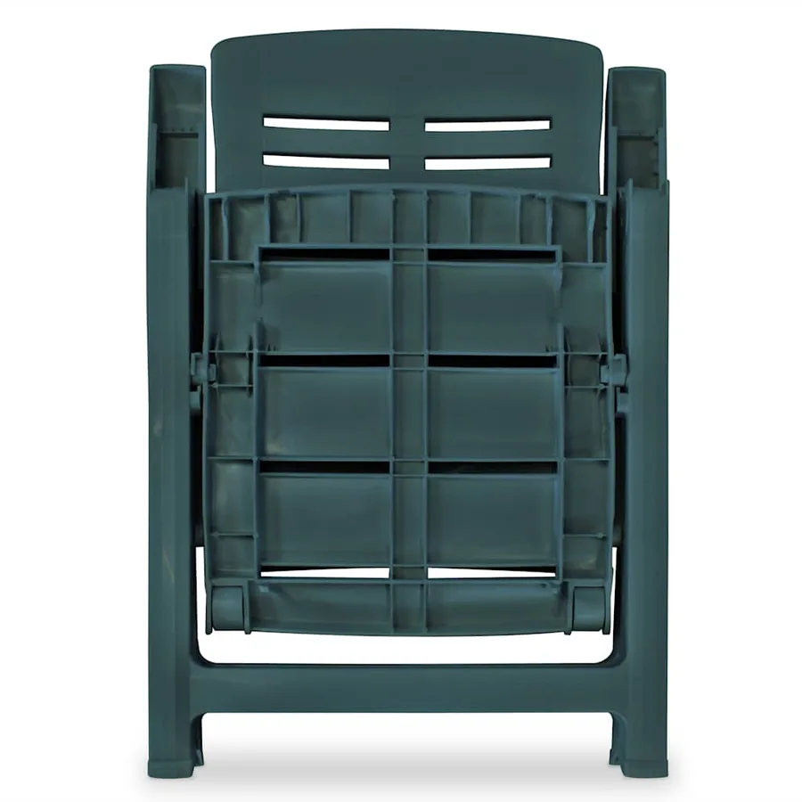 Chaises inclinables de jardin lot de 6 Plastique Vert - 6