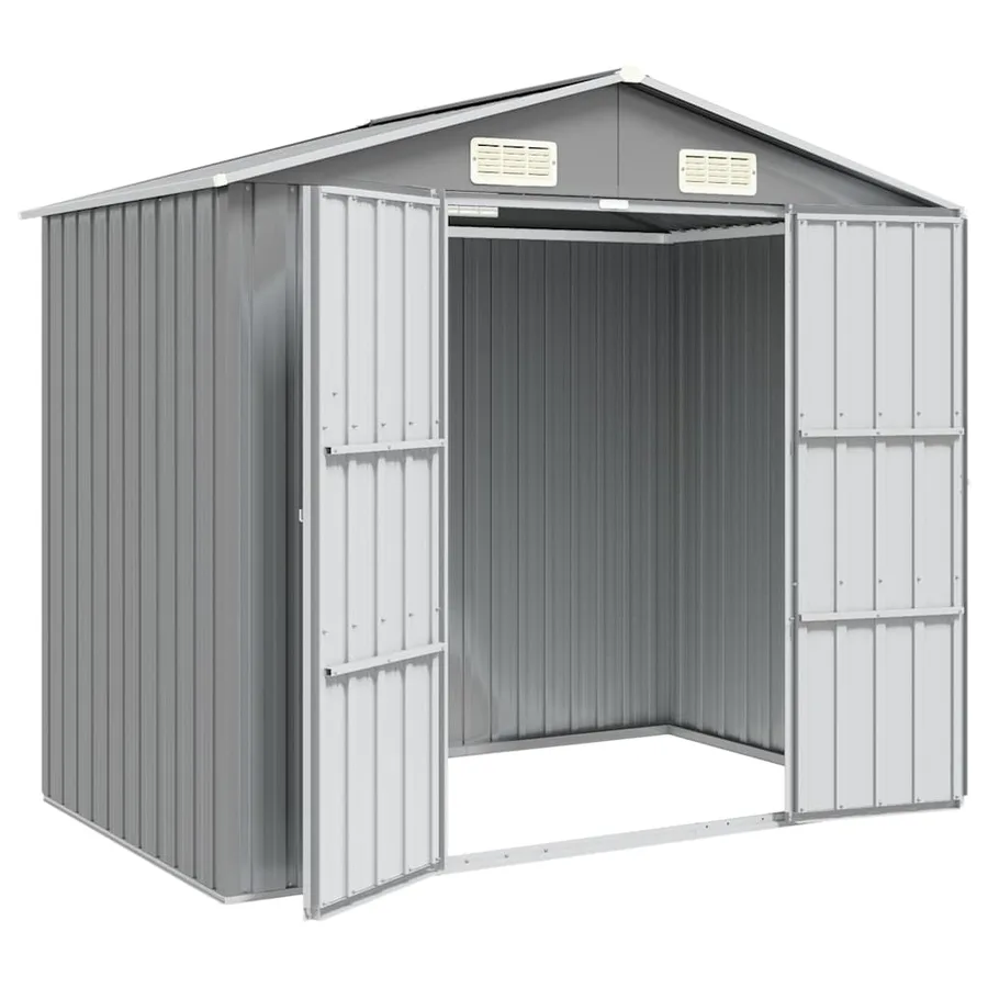 Abri de jardin Gris 205x129x183 cm Métal galvanisé - 3