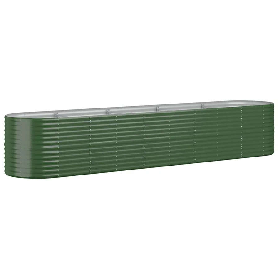 Lit surélevé de jardin Acier galvanisé 368x80x68 cm Vert - 2