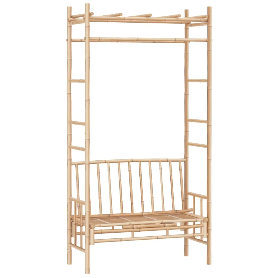 Banc de jardin avec pergola 116 cm Bambou - 2