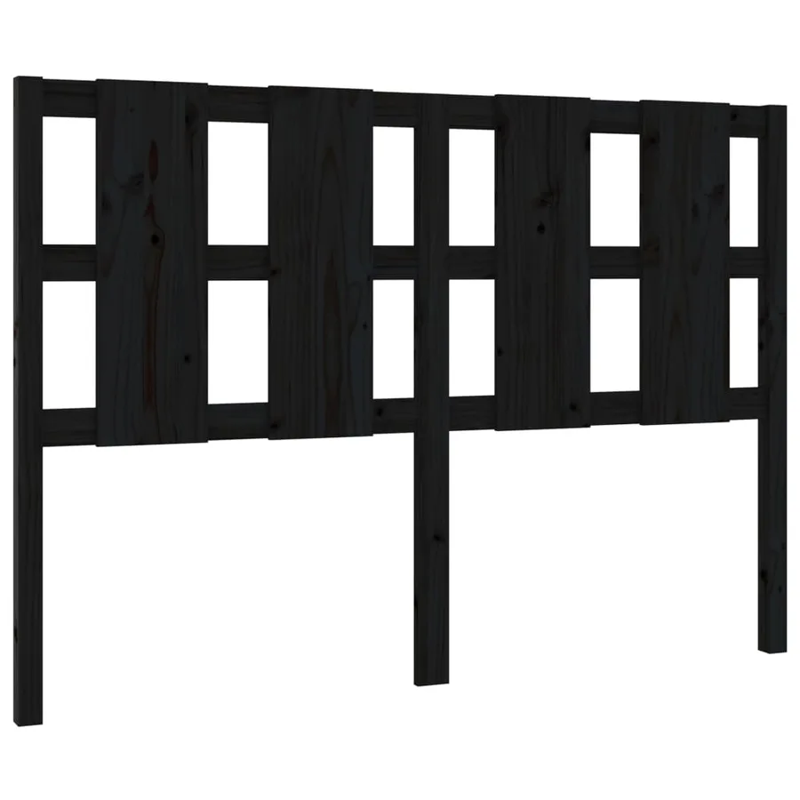 Tête de lit Noir 145,5x4x100 cm Bois massif de pin - 2
