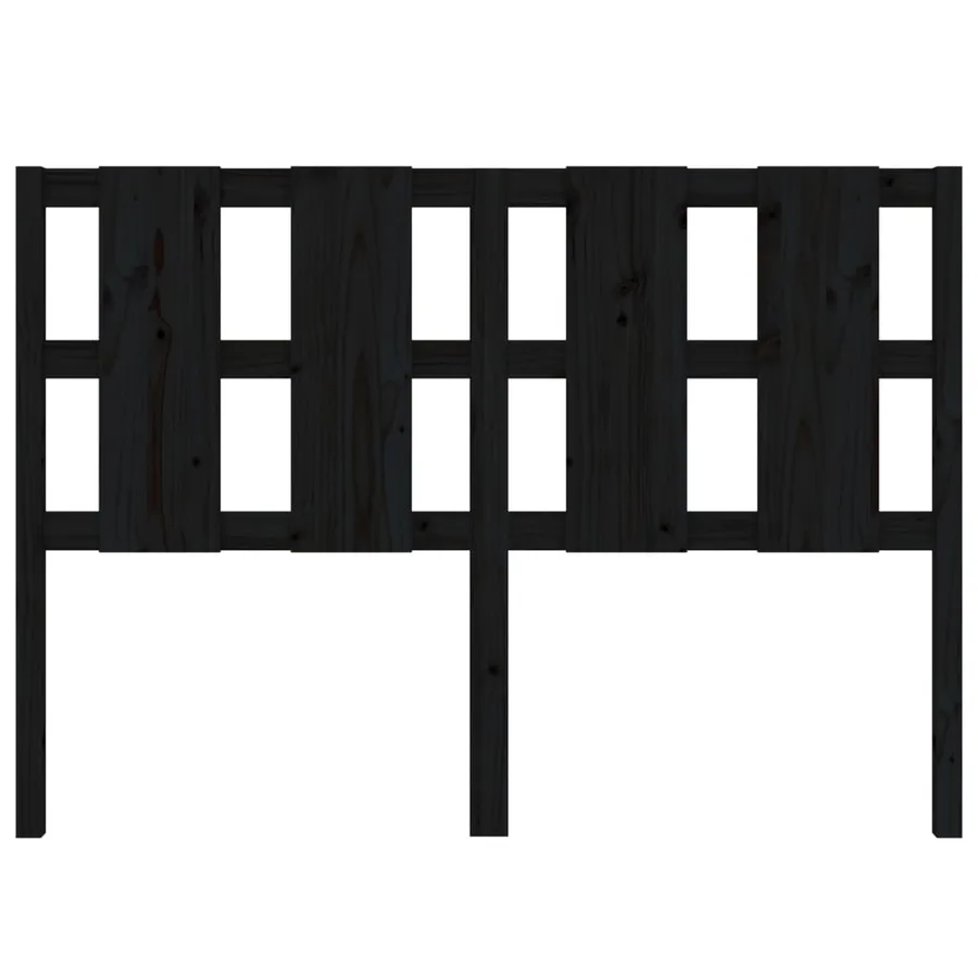 Tête de lit Noir 145,5x4x100 cm Bois massif de pin - 4