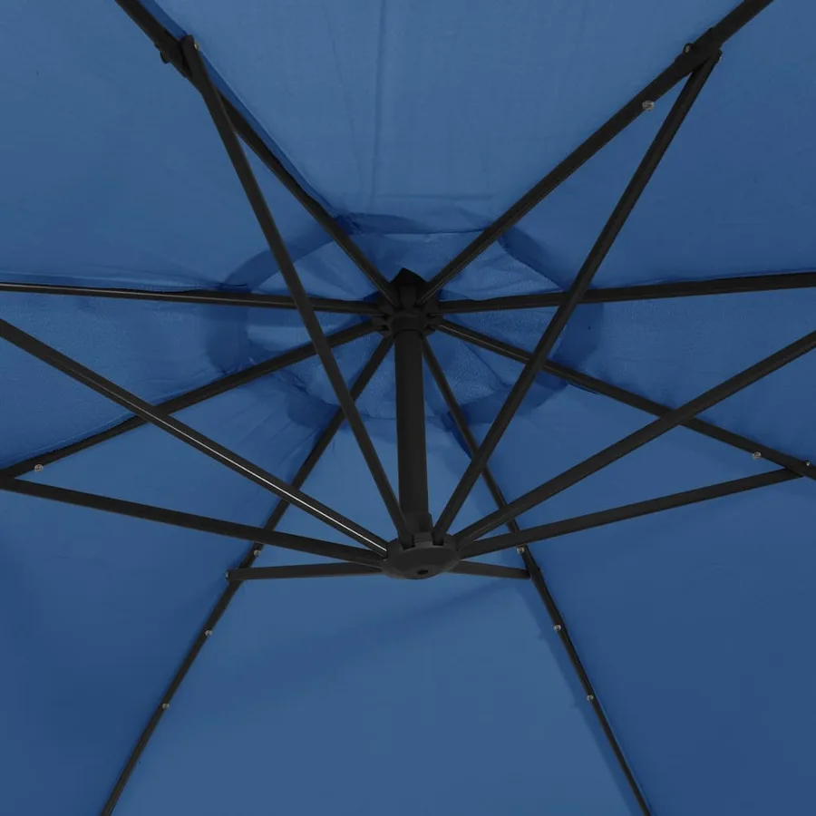 Parasol de jardin en porte-à-faux avec lumières LED bleu azuré - 9