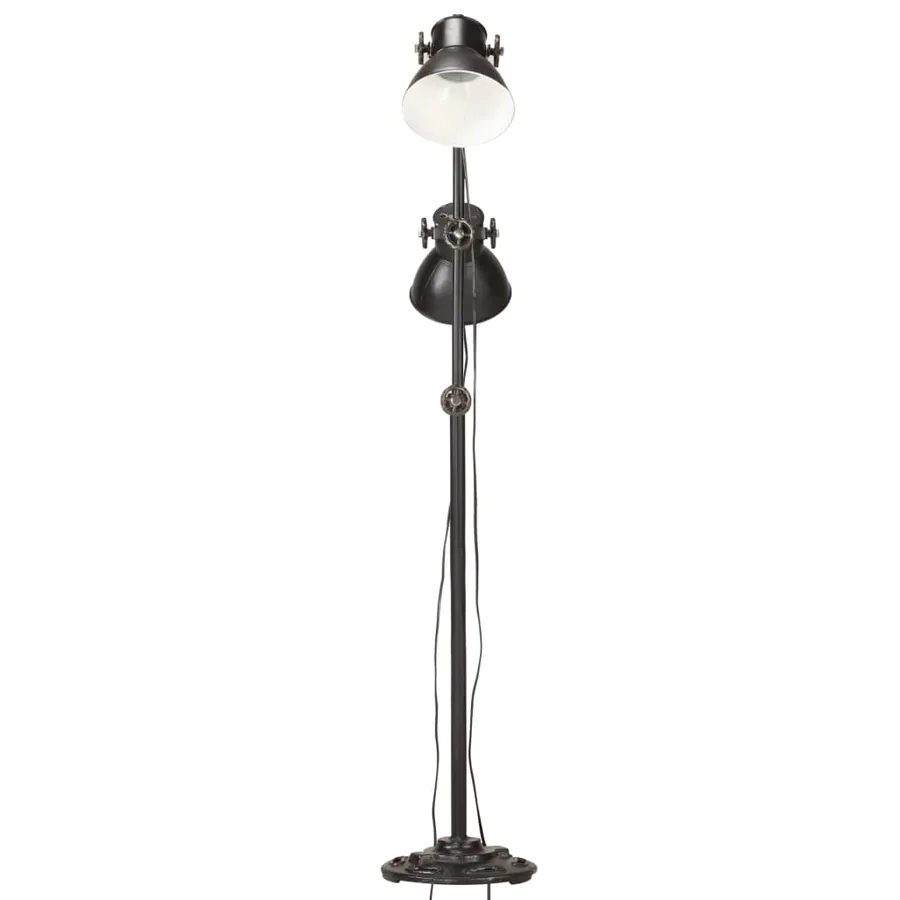 Lampadaire avec 2 abat-jour Noir E27 Fonte - 4