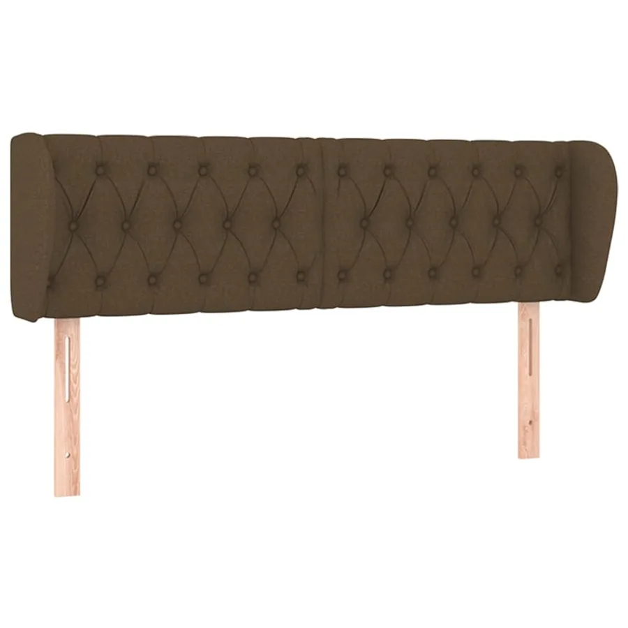 Tête de lit avec oreilles Marron foncé 163x23x78/88 cm Tissu - 2
