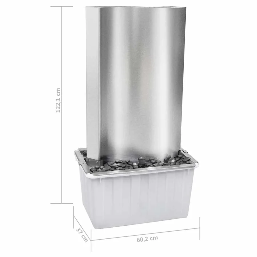 Fontaine de jardin Argenté 60,2x37x122,1 cm Acier inoxydable - 12
