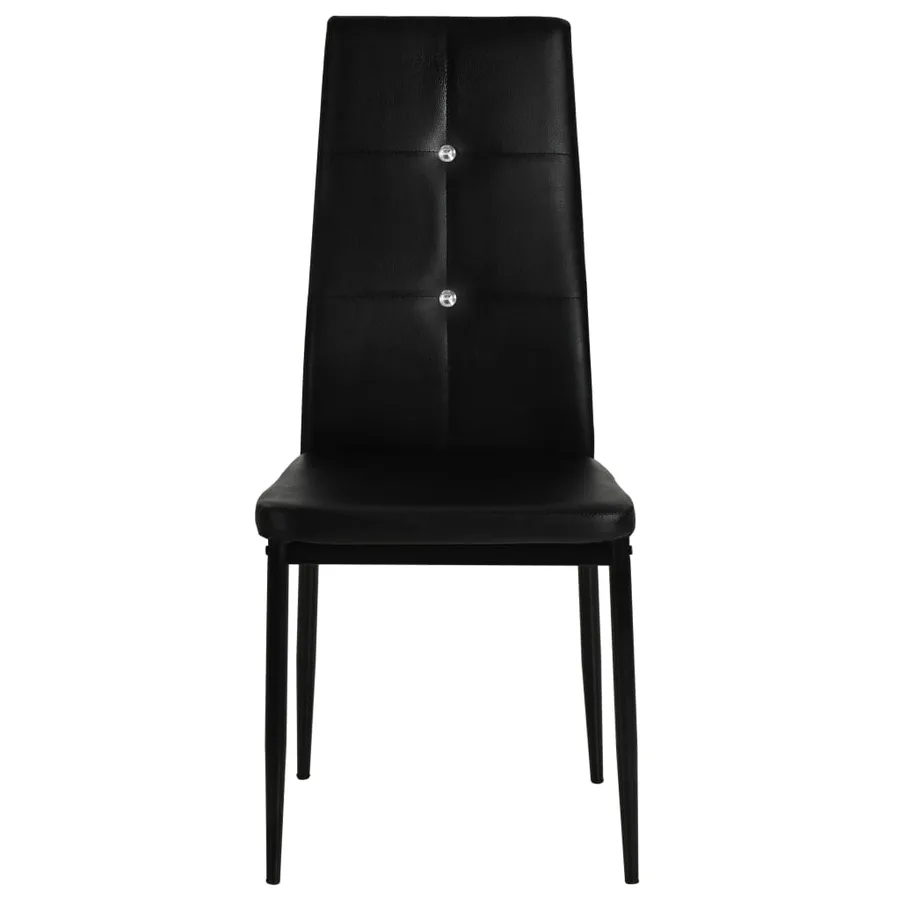 Chaises à manger lot de 4 noir similicuir - 3