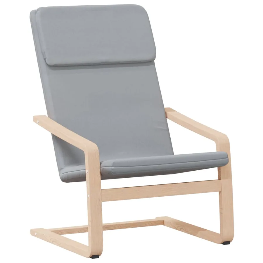 Chaise de relaxation avec repose-pied Gris clair Tissu - 5