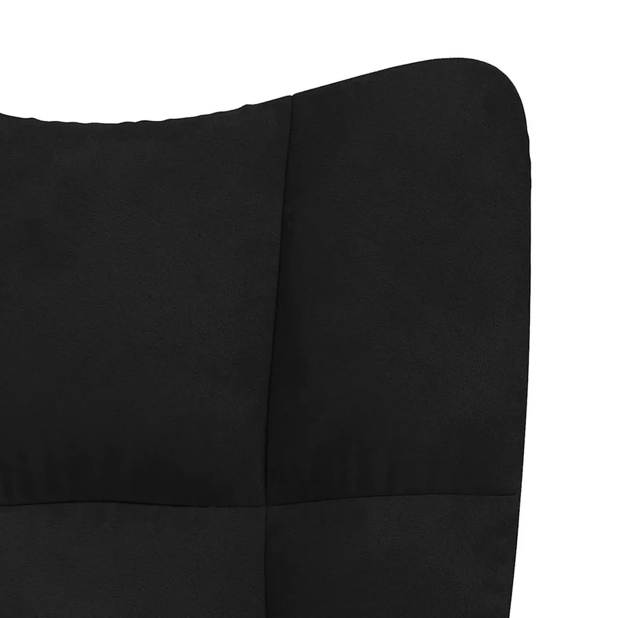 Chaise à bascule avec repose-pied Noir Velours - 10